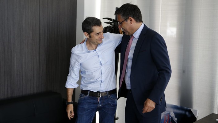 Ernesto Valverde visits the Ciutat Esportiva (12-06-17)