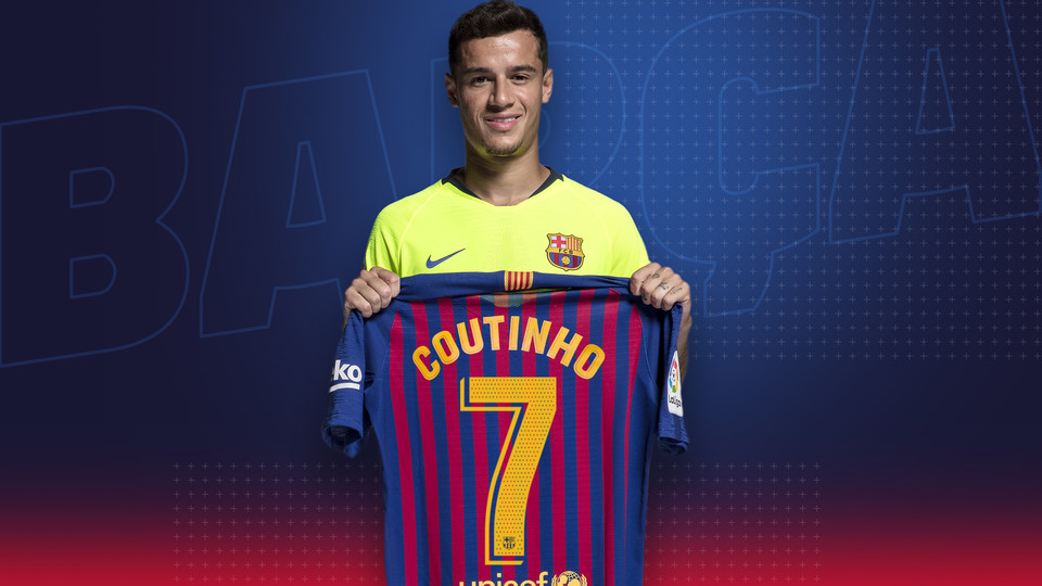  Philippe Coutinho FC Barcelona new No.7 