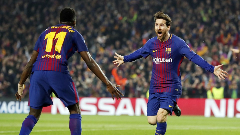 Image result for barcelona and messi Ousmane Dembele