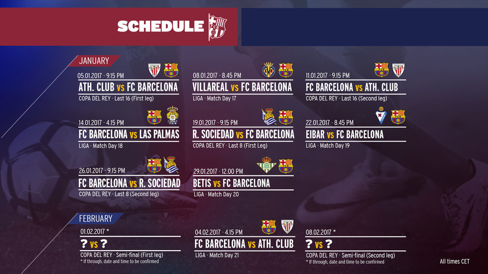 FC Barcelona’s Challenging January Schedule - FC Barcelona