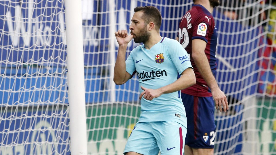 Jordi Alba after Barça's second goal clinched the three points