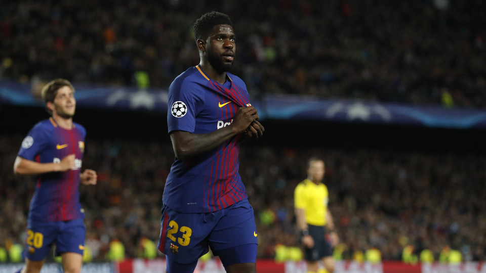 Samuel Umtiti was outstanding on defense and was involved in BarÃ§a's second goal of the evening.